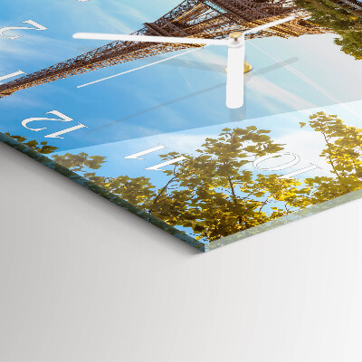 Square wall clock Eiffel Tower Paris
