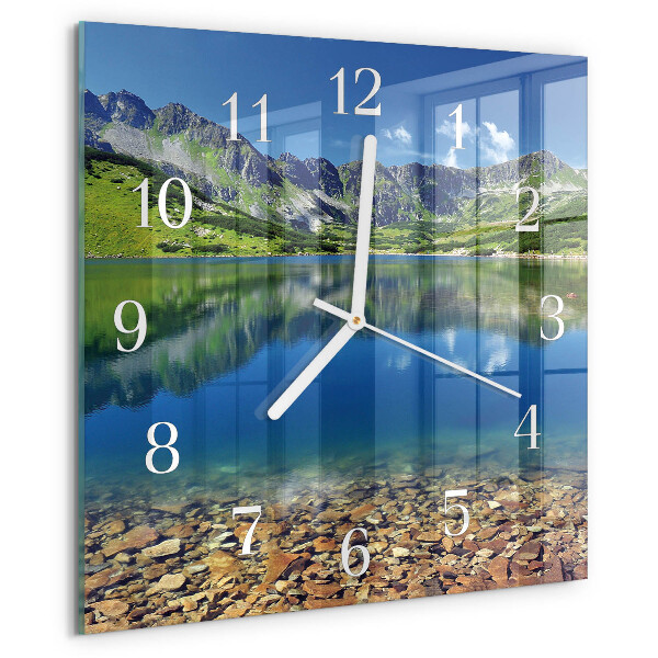 Square wall clock Mountain Lake
