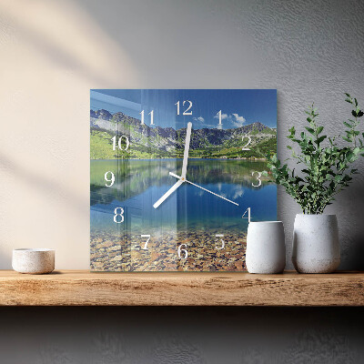 Square wall clock Mountain Lake