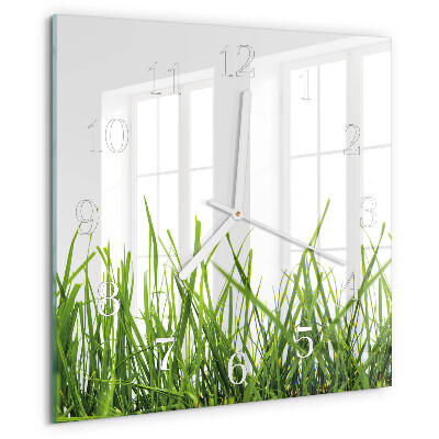 Square wall clock Grass