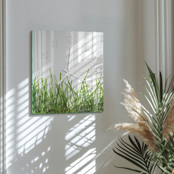 Square wall clock Grass