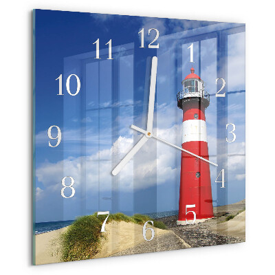 Square wall clock Lighthouse