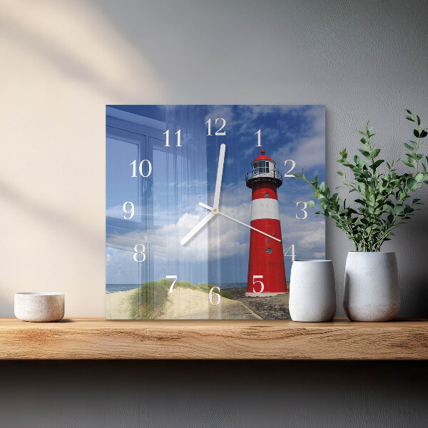 Square wall clock Lighthouse