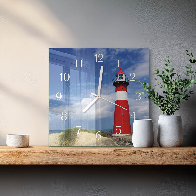 Square wall clock Lighthouse