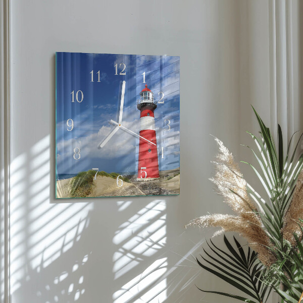 Square wall clock Lighthouse
