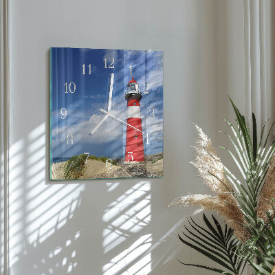 Square wall clock Lighthouse