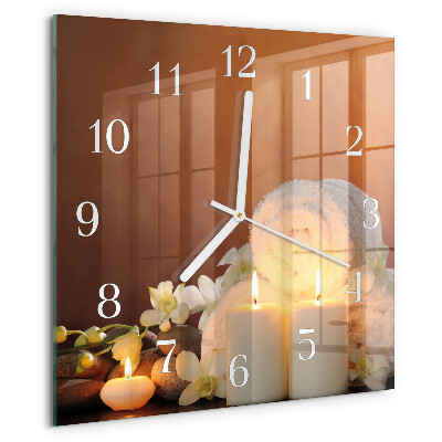 Square wall clock Spa Candles