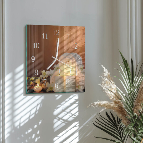 Square wall clock Spa Candles