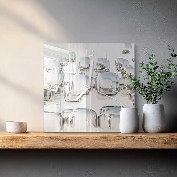 Square wall clock 3D cube