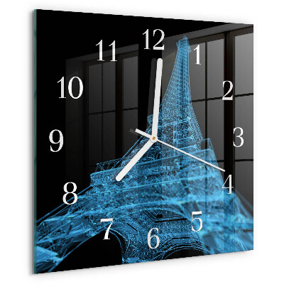 Square wall clock Eiffel Tower Paris