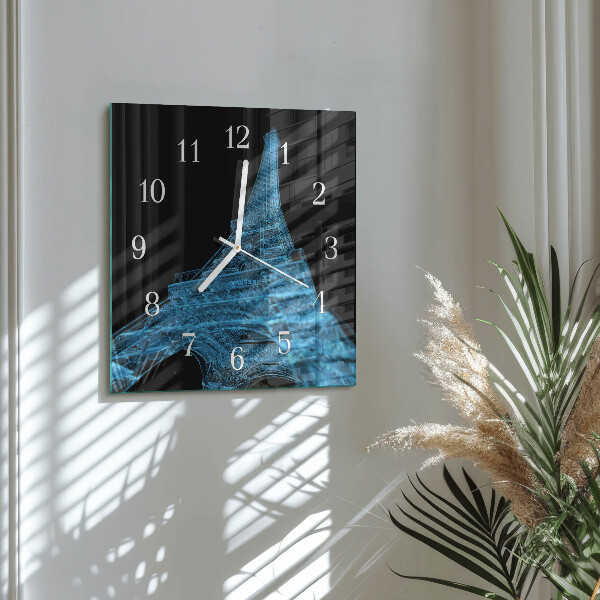Square wall clock Eiffel Tower Paris