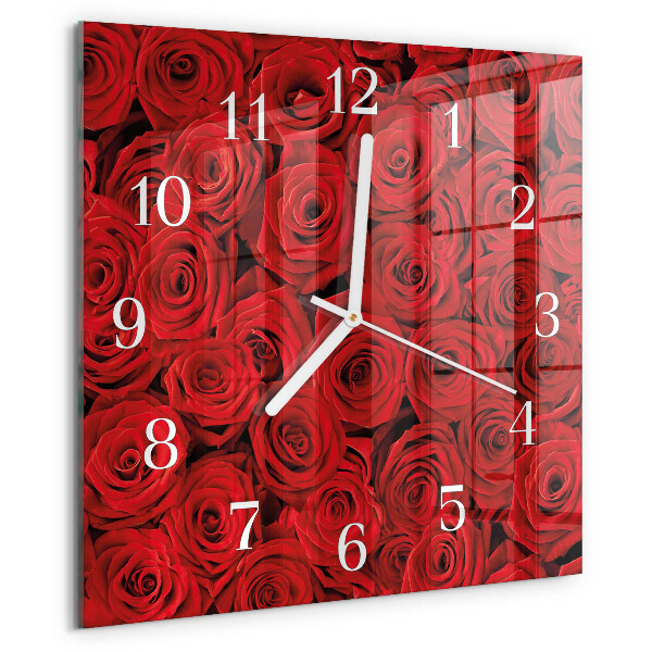 Square wall clock Roses