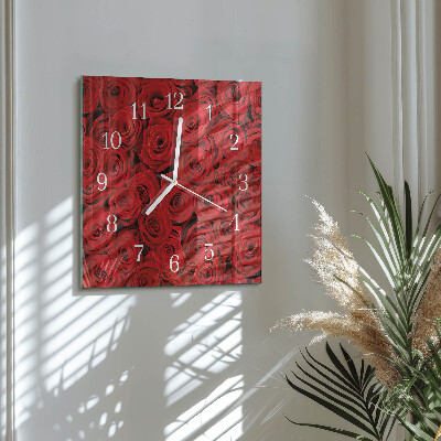 Square wall clock Roses