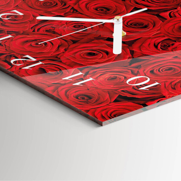Square wall clock Roses