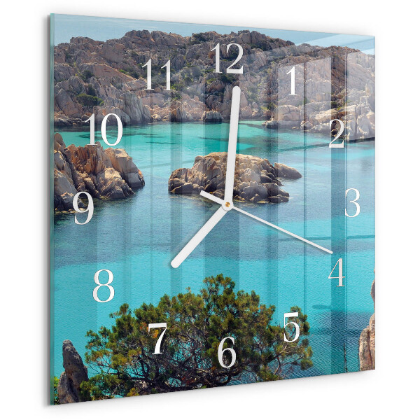 Square wall clock Sea Landscape