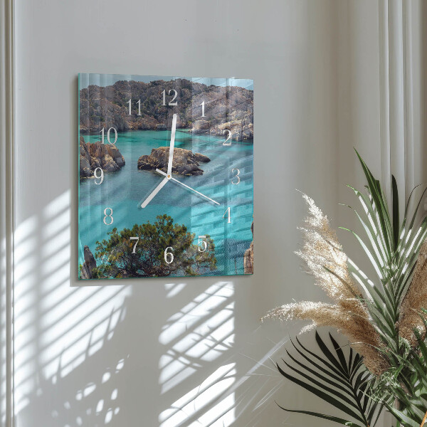Square wall clock Sea Landscape