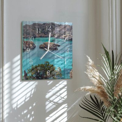 Square wall clock Sea Landscape