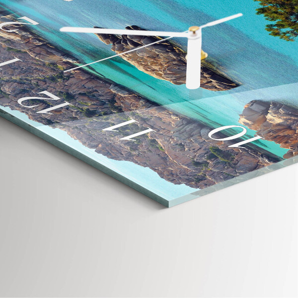 Square wall clock Sea Landscape