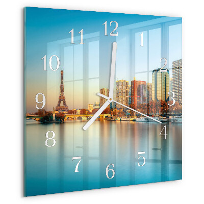 Square wall clock Eiffel Tower Paris
