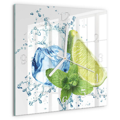 Square wall clock Lime and Mint