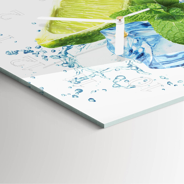 Square wall clock Lime and Mint