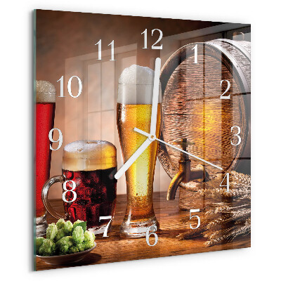 Square wall clock Beer Barrel