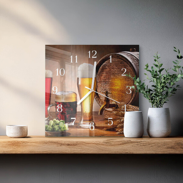 Square wall clock Beer Barrel
