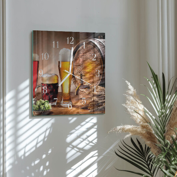 Square wall clock Beer Barrel