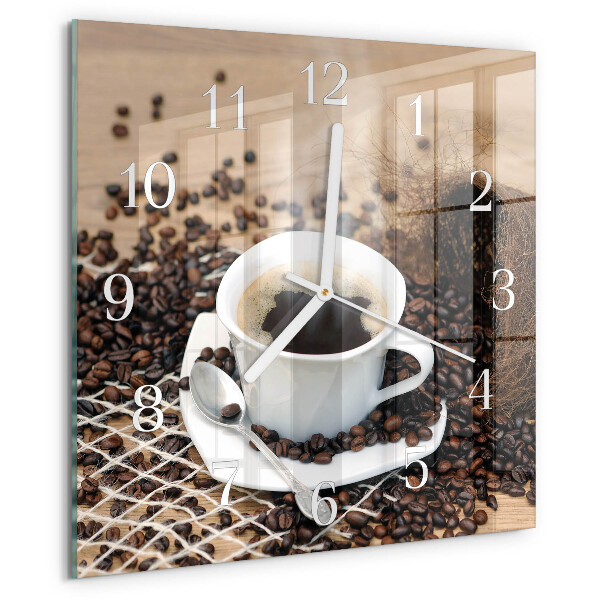 Square wall clock Cup of Coffee
