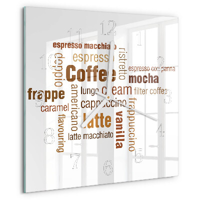 Square wall clock Coffee