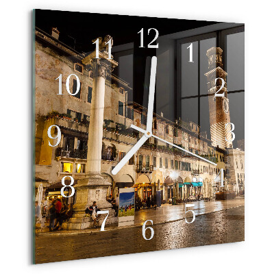 Square wall clock Night on the Town