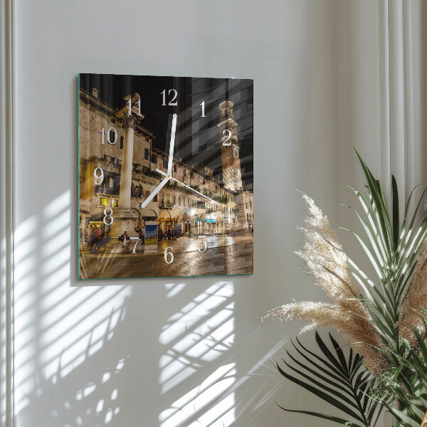 Square wall clock Night on the Town