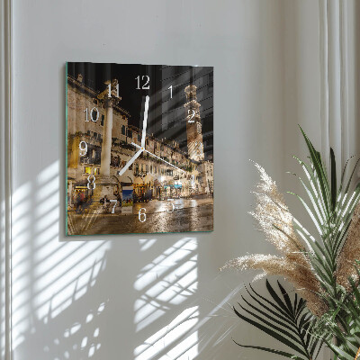 Square wall clock Night on the Town