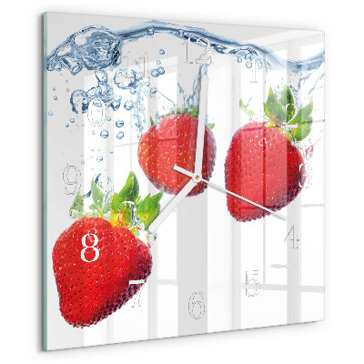 Square wall clock Strawberries