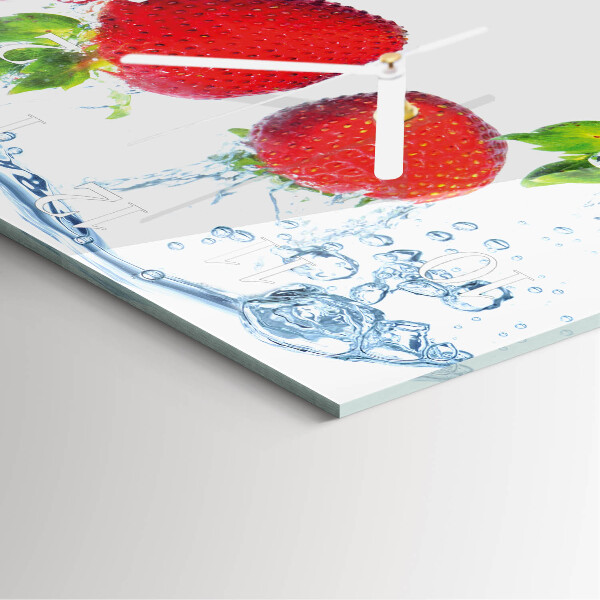 Square wall clock Strawberries