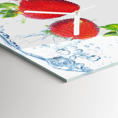Square wall clock Strawberries