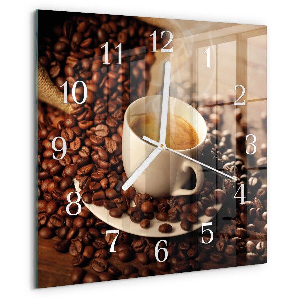 Square wall clock Cup of Coffee