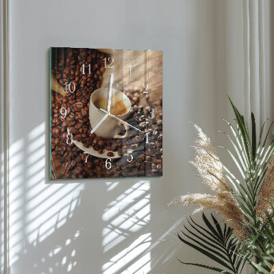 Square wall clock Cup of Coffee