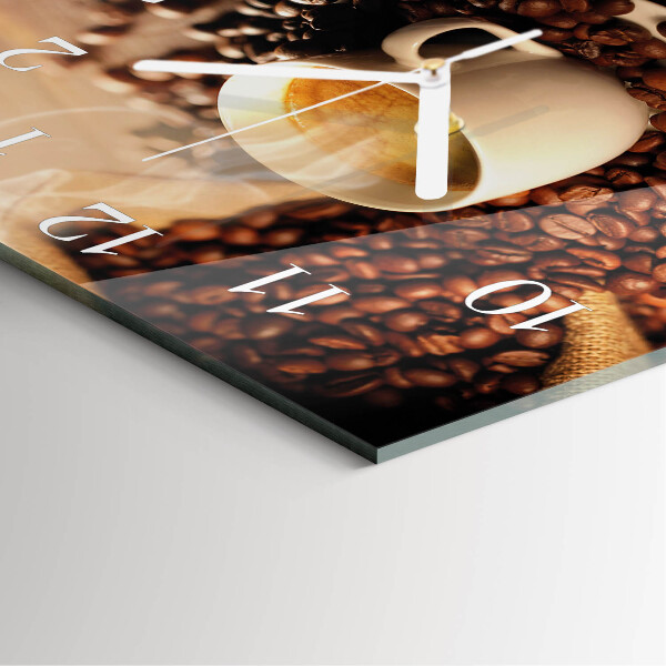 Square wall clock Cup of Coffee