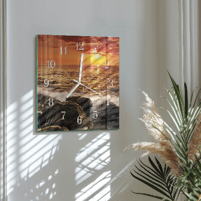 Square wall clock Sunset