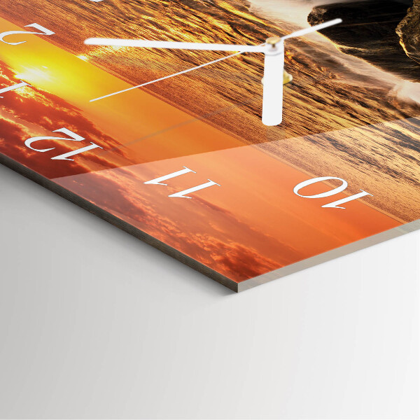 Square wall clock Sunset
