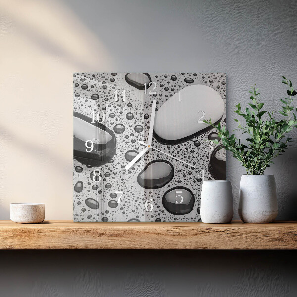 Square wall clock Stones