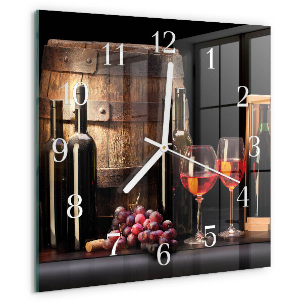 Square wall clock Wine Barrel