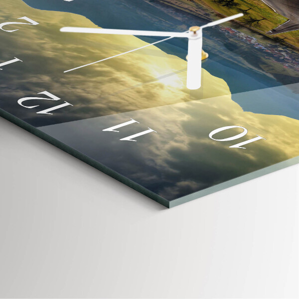 Square wall clock Path Mountains