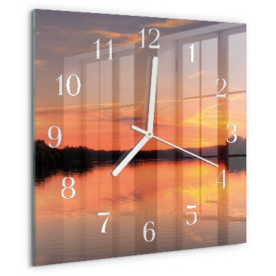 Square wall clock Sunset