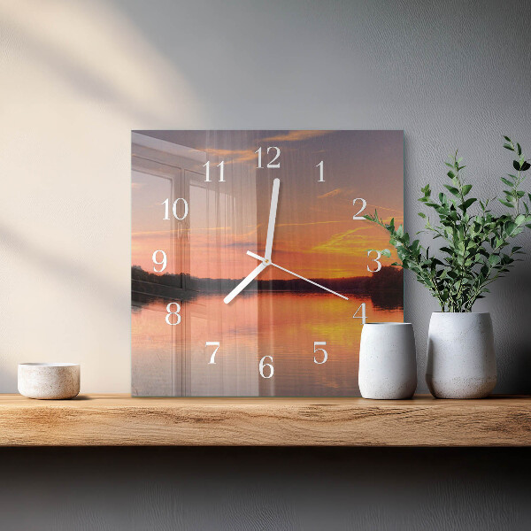 Square wall clock Sunset