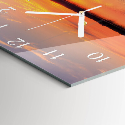 Square wall clock Sunset