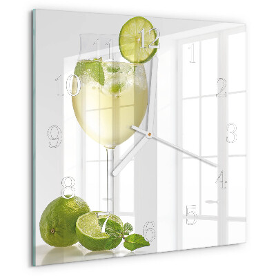 Square wall clock Calcium carbonate
