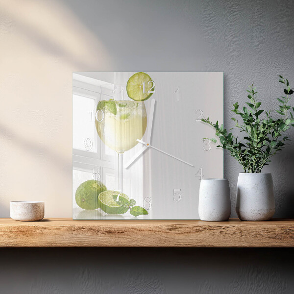 Square wall clock Calcium carbonate