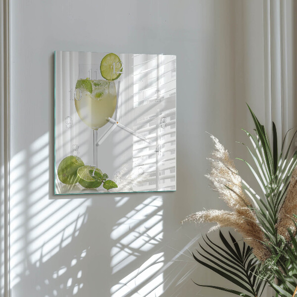 Square wall clock Calcium carbonate